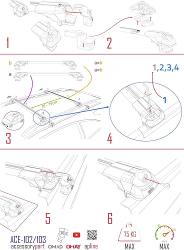 Vista 9 de Compatible con Nissan NP300 (D23) 2015-2021 ACE-1 Barra transversal de aluminio negro 2 barras