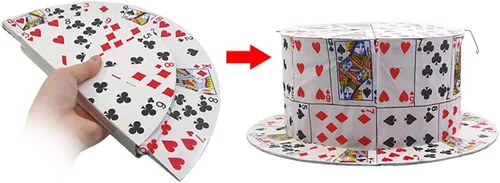 Vista 3 de Enjoyer - Tarjeta plegable para fanáticos a tarjetas, sombrero de copa, trucos mágicos, ilusiones de escenario, accesorios de comedia, accesorios