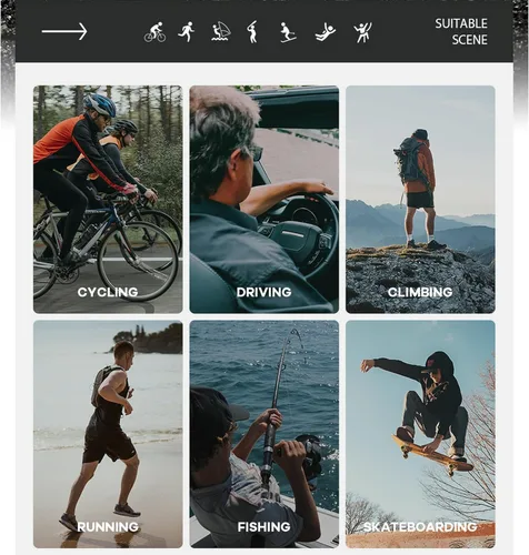 Vista 8 de Gafas de sol de ciclismo UV400 al aire libre para hombres, mujeres, adultos, jóvenes, niños y niñas, béisbol y softbol