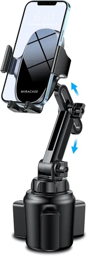 Vista 10 de Miracase Soporte para teléfono en el portavasos del coche, [Versión mejorada] Soporte para tazas de coche con cuello largo ajustable, soporte