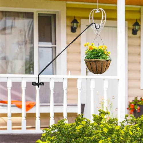 Vista 5 de ERYTLLY Gancho de Riel Extendido para Cerca de Terraza, Gancho para Comedero de Pájaros de Servicio Pesado, Giratorio 360 Grados y Longitud
