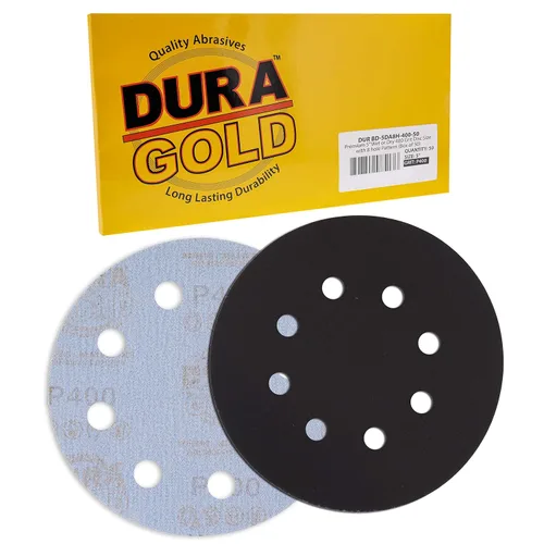 Vista 3 de Dura-Gold Discos de lijado en seco o húmedo de 5 pulgadas de 5 pulgadas, grano 400, caja de 50 unidades, discos de papel de lija de alto rendimiento