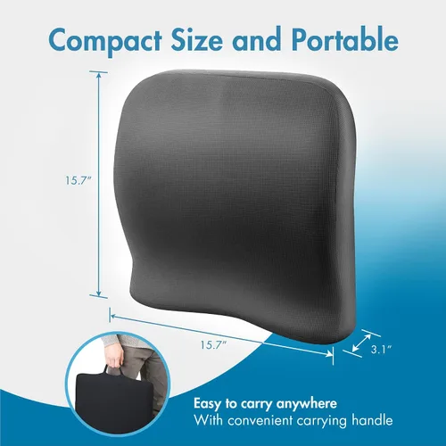 Vista 2 de Wagan IN9112 Relax Fusion - Cojín lumbar de espuma viscoelástica y gel para asiento