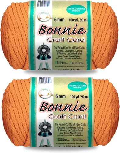 Vista 24 de Pepperell Bonnie - Cordón de macramé trenzado 6 mm x 91.4 m Almendra (Paquete de 2) Cordón de polipropileno retorcido para manualidades DIY