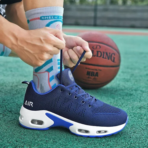 Vista 6 de Tenis de correr para hombre, tenis atléticos, para caminar, transpirables, antideslizantes, con cordones, zapatos deportivos para fitness, trotar