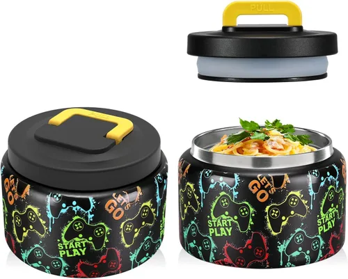 Vista 16 de JXXM Tarro térmico de 8 onzas para alimentos fríos y calientes para niños, recipientes aislados para el almuerzo, tarro de comida caliente, a prueba