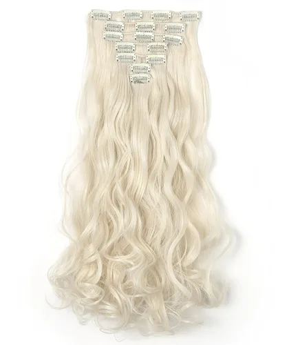 Vista 26 de OneDor® Extensiones de cabello sintético rizado de 20 pulgadas, 7 unidades, 4.53 oz (#99J rojo vino)