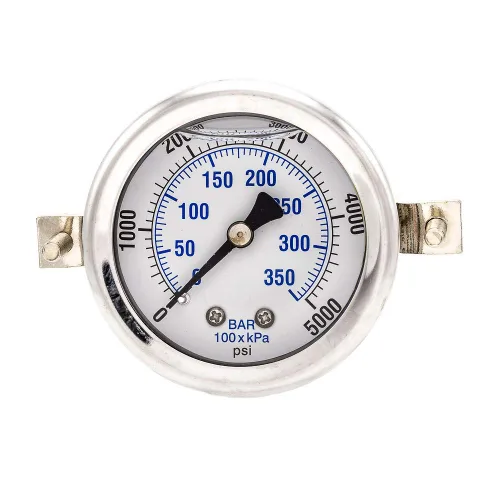 Vista 13 de PIC Gauges 203L-204M Medidor de presión relleno de glicerina con abrazadera en U con carcasa SS/bisel, internos de latón, lente de PC, dial de 2