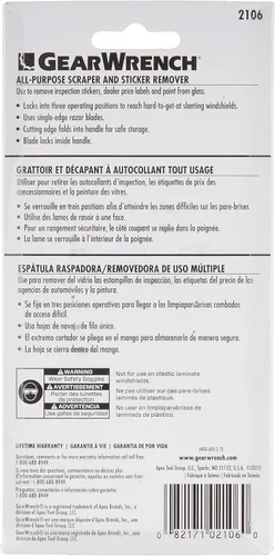Vista 3 de GEARWRENCH Raspador multiusos y removedor de calcomanías - 2106 negro grande