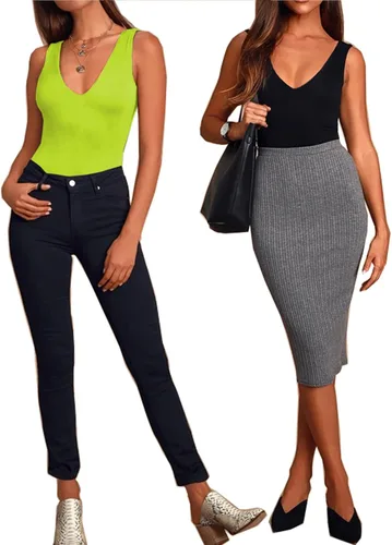 Vista 5 de BelleLovin Body sin mangas con cuello redondo para mujer