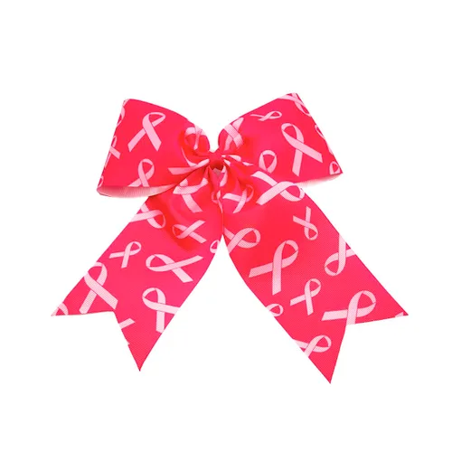 Vista 5 de Pinzas para el cabello con cinta de concientización rosa para el cáncer de mama, lazo rosa BCA02 (C1)
