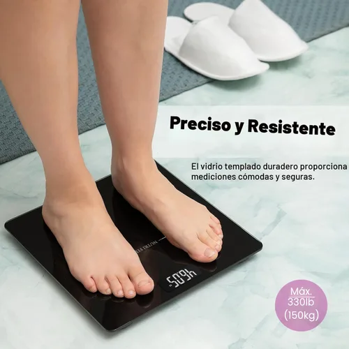 Vista 5 de NUTRI FIT Báscula digital de baño para pérdida de peso, 50g/0.1lb de discrepancia, pantalla LCD retroiluminada transparente y tecnología de paso