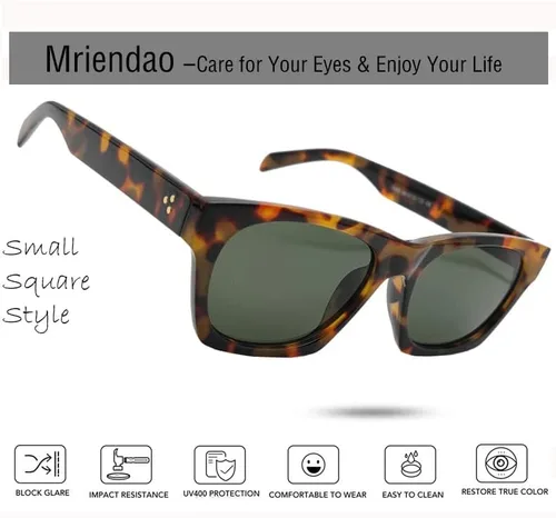 Vista 3 de Lentes de sol cuadrados estrechos con diseño de ojo de gato para mujer, estilo retro, a la moda, pequeños, con protección UV400