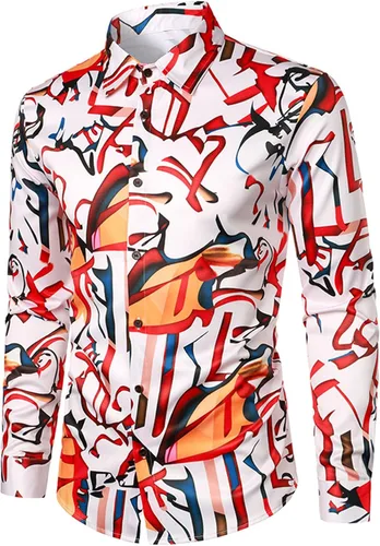 Vista 2 de Blusa de negocios para hombre ropa Lisa con botones Camisetas de manga larga con cuello vuelto túnica viaje oficina