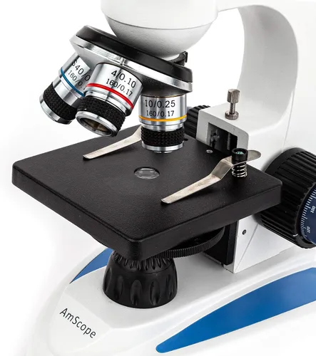 Vista 2 de AmScope M158C Microscopio compuesto monocular con visores WF10 x y Wf25 X