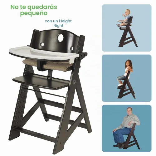 Vista 3 de Keekaroo Silla Alta Height Right con Bandeja, Espresso