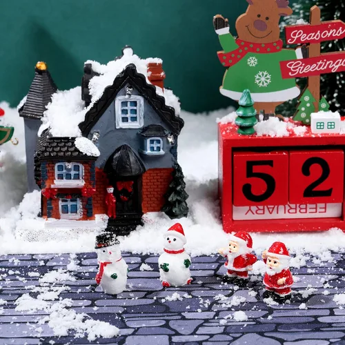 Vista 5 de Marspark Accesorios de pueblo navideño de 5 x 50 pulgadas, tapete de calle en miniatura de Navidad, decoración de calle y nieve para paisaje pequeño