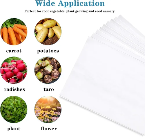 Vista 6 de iPower GLGROWBAGFILM2X50 - Paquete de 50 bolsas de cultivo en blanco y negro de 2 galones, contenedores de película de panda para plantas, plántulas