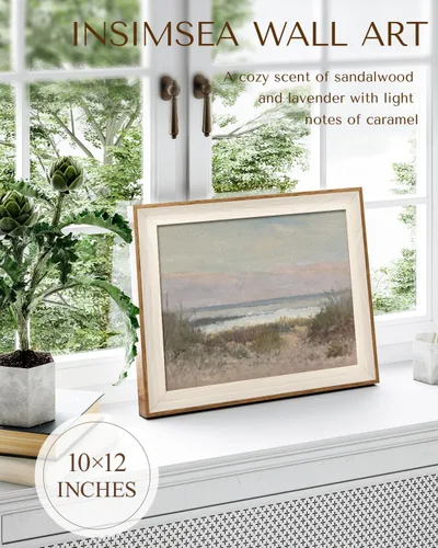 Vista 2 de InSimSea Arte de Pared en Lienzo Enmarcado Decoración de Habitación, Imágenes de Paisaje Costero Clásico para Baño Decoraciones de Pared, Arte