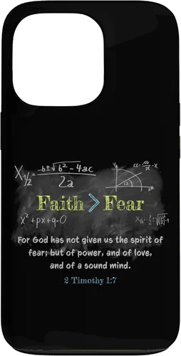 Vista 10 de Faith > Fear 2 Timothy 1:7 Christian Verse Math Equation Case for iPhone 17