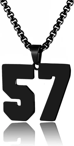 Vista 184 de Collar de Número Dorado para Hombre, Cadena de Acero Inoxidable con Colgante de Número para Atletas, Joyería Deportiva Personalizada para Niños