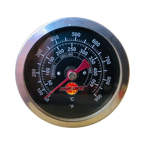 Vista 6 de Termómetro para parrilla de barbacoa de cara negra, 50F-900F, rango de alta temperatura, resistente calidad premium, termo para ahumador de 2
