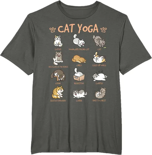 Vista 7 de Cat Yoga Poses Cats Practicing Mindfulness Meditación Kitten - Camiseta, Negro, S
