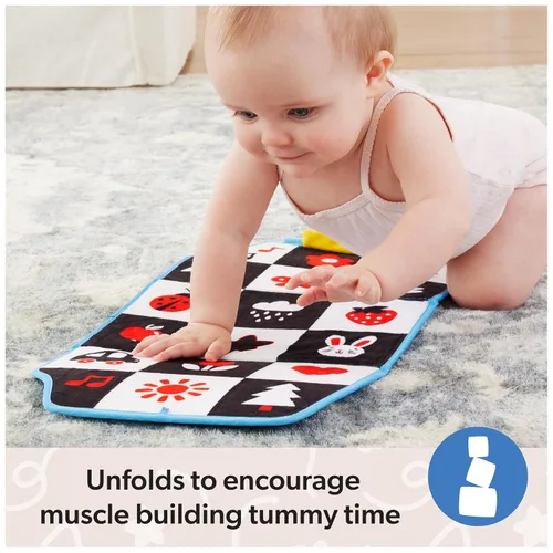 Vista 5 de Ms. Rachel Alfombra de Juego Plegable Oficial para Tiempo de Barriga con Espejo para Bebé y Juguetes Sensoriales para Juego Interactivo, Juguetes