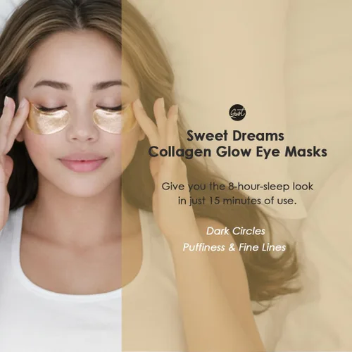 Vista 2 de Sweet Dreams - Máscaras de ojos doradas con colágeno brillante, parches coreanos para debajo de los ojos, ojos hinchados, ojeras y arrugas