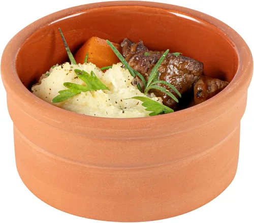Vista 41 de Restaurantware-Terra Tek Cazuelas de Terracota de 2.7 Onzas, 2 Ollas de Arcilla Esmaltada Azul Para Cocinar - Listas para Horno, Aptas
