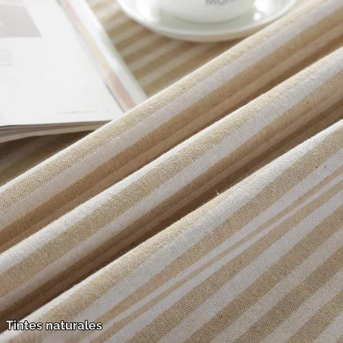 Vista 3 de TruDelve Mantel Cuadrado de Algodón para Mesas, Manteles a Rayas Beige para Exteriores, Mantel de Otoño para Picnic (Beige, 55"x55", Cuadrado)