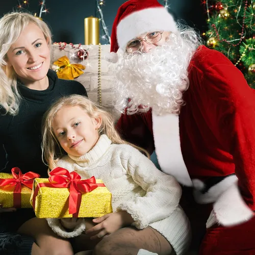 Vista 6 de Disfraz de Papá Noel para hombre, 9 piezas, traje de Papá Noel, de terciopelo de lujo, para hombres