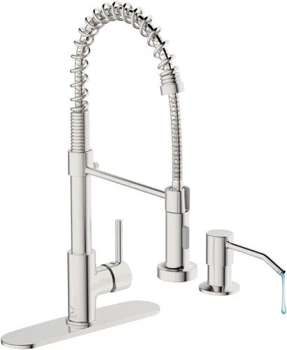 Vista 16 de Llave de cocina negra con luz LED, llave de cocina con dispensador de jabón, llave para fregadero de cocina, llave de cocina de acero inoxidable