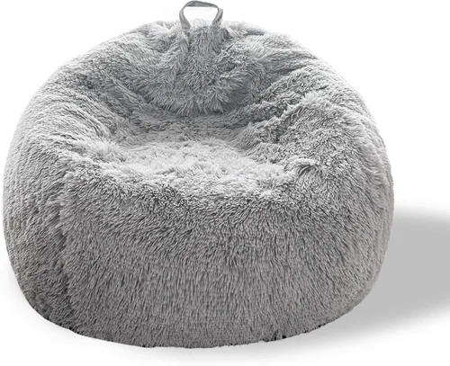 Vista 42 de BCU Funda para Silla Puf Ultra Suave Esponjosa de Piel Sintética Falsa Funda para Puf de Felpa Funda para Sillas de Sala de Estar para Adultos