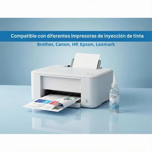 Vista 2 de Kit de limpieza de impresora 3.4 fl oz, solución de limpieza de cabezal de impresión para impresoras de inyección de tinta, compatible con cabezales