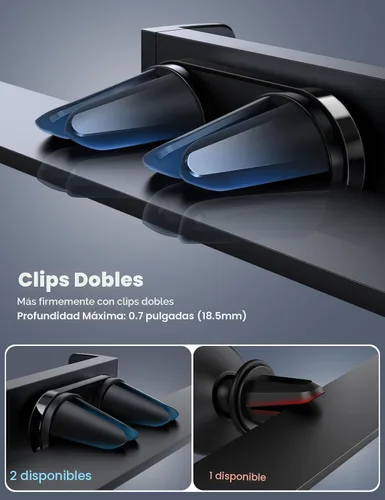 Vista 6 de Lamicall Soporte para Teléfono de Ventilación de Coche - Soporte de Clip para Rejilla de Ventilación, Base Universal Manos Libres Compatible