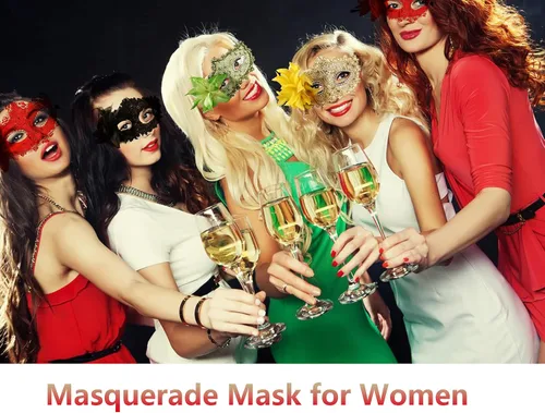 Vista 9 de Disfraz para Halloween Encaje Con Rhinestone de máscara veneciana mujer Masquerade Máscara