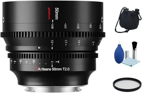 Vista 9 de 7artisans Lente de película profesional cinematográfica cinematográfica cinematográfica de 1.378 in T2.0 para cámara sin espejo Sony E Mount A6000