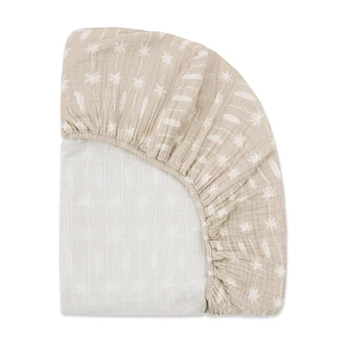 Vista 5 de Babyletto Sábanas para cuna 100% algodón orgánico, con certificado GOTS, ajustadas 360°, muselina ultra suave y transpirable - Beach Bum
