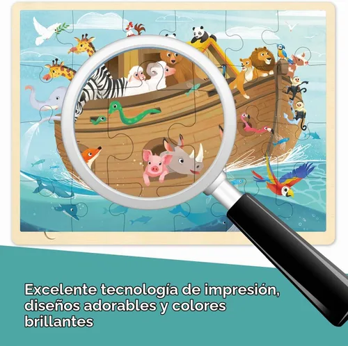 Vista 4 de Rompecabezas de 24 piezas para niños de 3 años, Arca de Noé