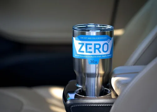 Vista 6 de Zero Degree vaso de viaje con aislante, sellado al vacío de acero inoxidable, Rojo