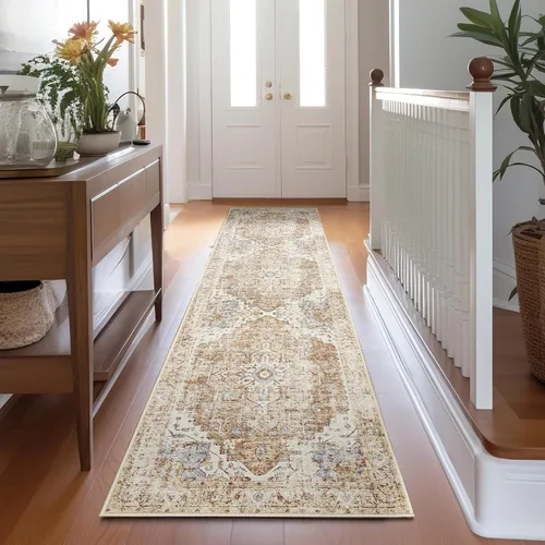 Vista 80 de jinchan Alfombra de Área 2x3 pies Alfombra Vintage de Entrada Lavable Bohemia Tapete Interior para Puerta Medallón Floral Tapete Pequeño para Puerta