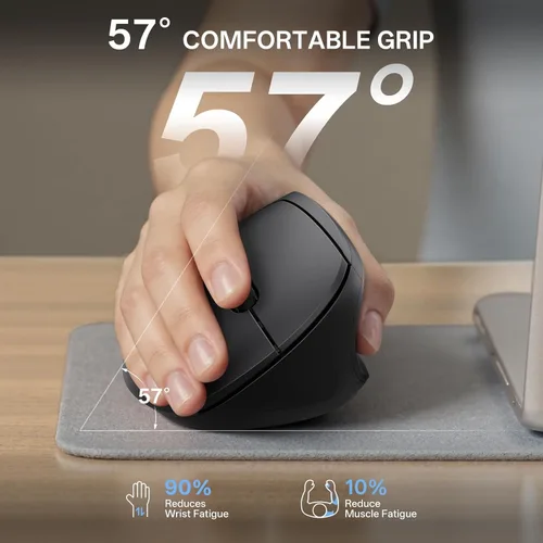 Vista 5 de PHILIPS SPK7628 Ratón ergonómico - Ratón inalámbrico con 3 DPI ajustables 2.4 GHz Vertical Mouse for Laptop and Desktop,6 Silent Buttons Quiet