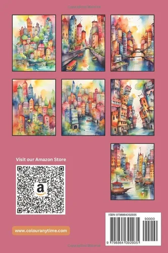 Vista 2 de Urban Odyssey Reverse Coloring Book It has Colors, Imagine and draw the Lines! (Landscape Reverse Coloring Book)