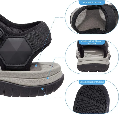 Vista 4 de GOLDEN CAMEL Sandalias de senderismo para hombre, impermeables, deportivas, puntera cerrada, sandalias de agua para exteriores, ligeras