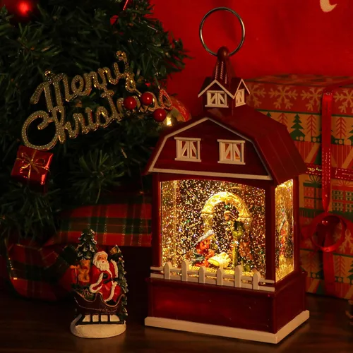Vista 7 de Christmas Music Snow Globe Lantern with 6 Hour Timer, USB Powered Battery Operated Lighted Water Singing Snow Globe Holiday Women Children