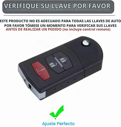 Vista 2 de Funda para llavero Mazda con llave remota, compatible con Mazda 2 3 5 6 CX-5 CX-7 CX-9 RX-8 MX-5 Miata 3 botones negro