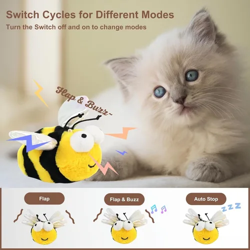 Vista 2 de Juguetes interactivos para gatos, recargables, activados por el tacto, hierba gatera, juguetes de pájaros chirridos para gatos y gatitos