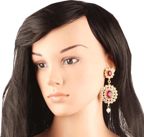 Vista 4 de Touchstone "Hollywood Glamour Oscar Collection" Aretes de araña de cristales indios deslumbrantes para mujer