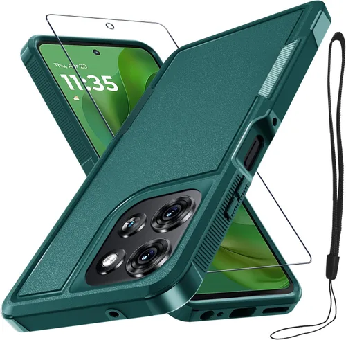 Vista 45 de Funda compatible con Moto G 5G 2024, cuerpo completo, resistente, resistente, a prueba de golpes, con correa de cordón, protector de pantalla